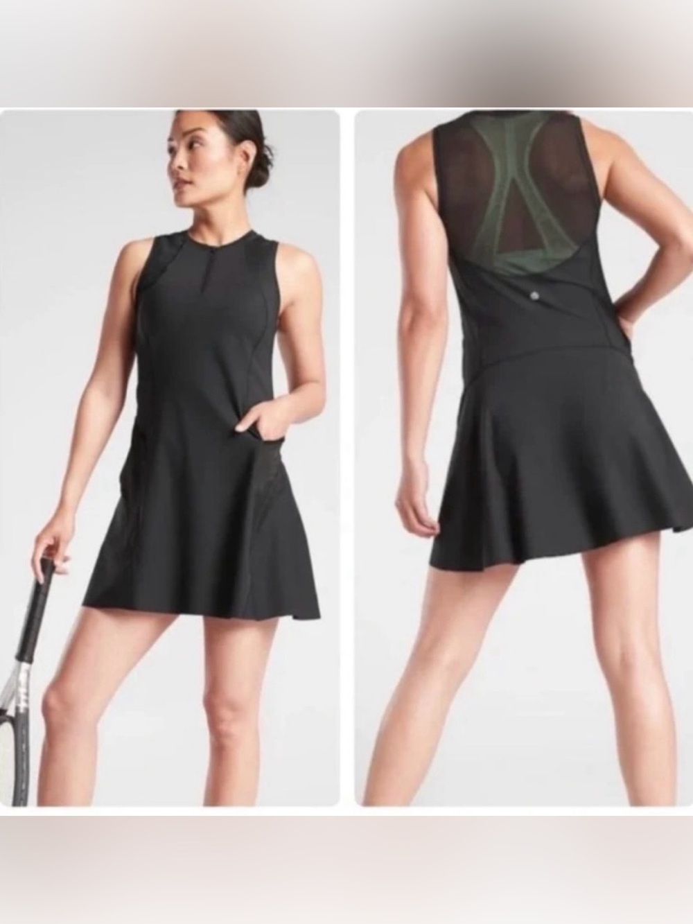 Athleta Match Point Dress Black Small